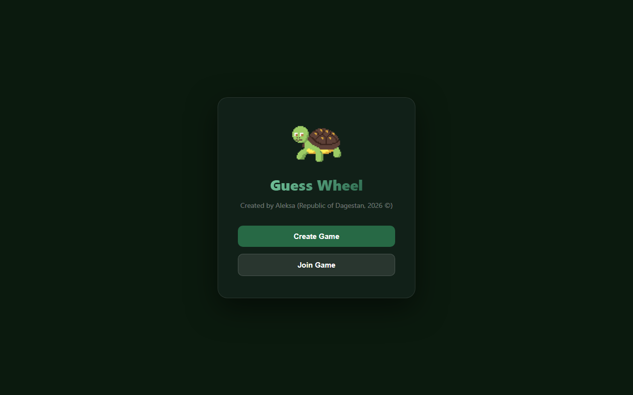Guess the Wheel: create or join a game room
